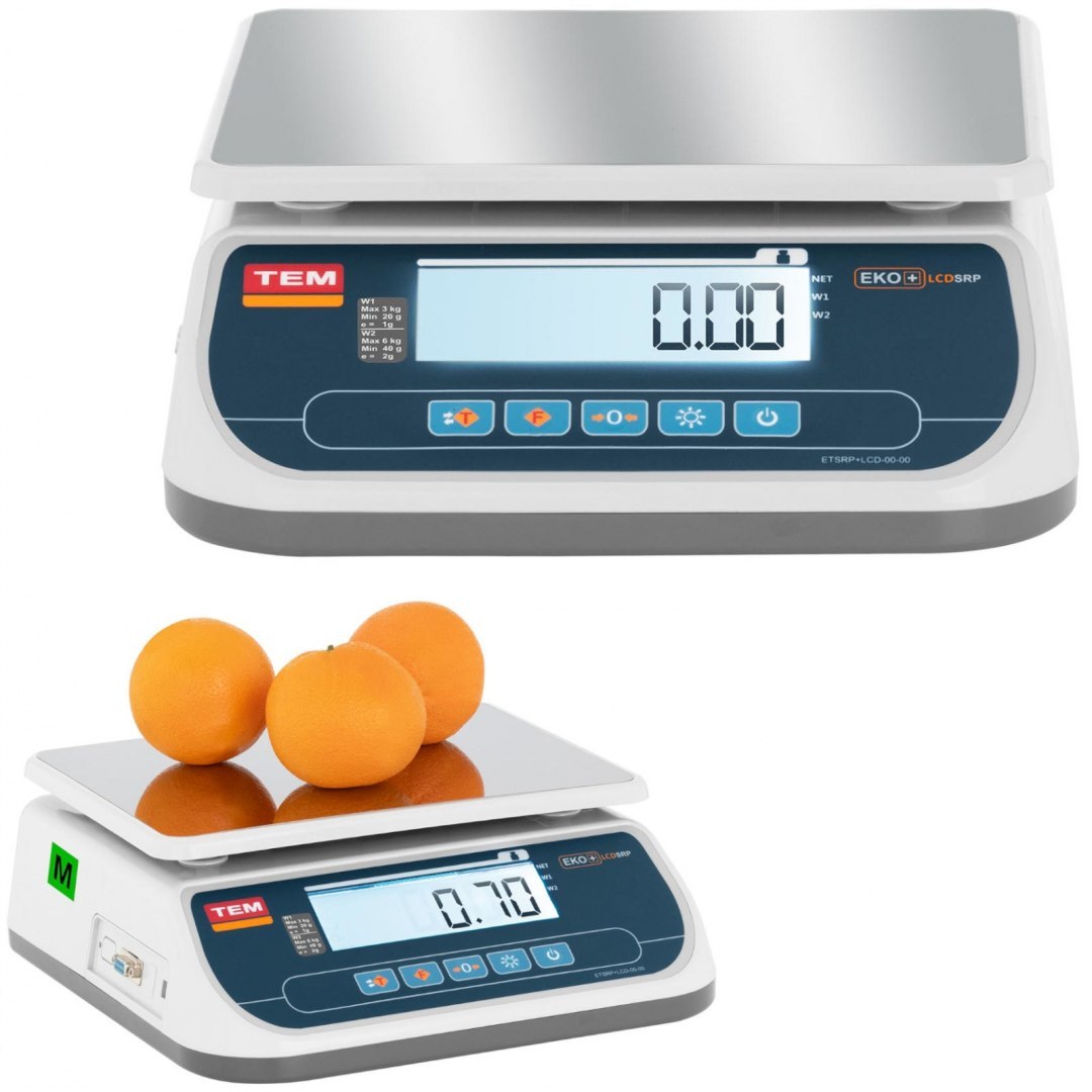 Waga sklepowa handlowa 6 kg / 2 g LCD M LEGALIZACJA TEM Waga sklepowa handlowa 6 kg / 2 g LCD M LEGALIZACJA TEM