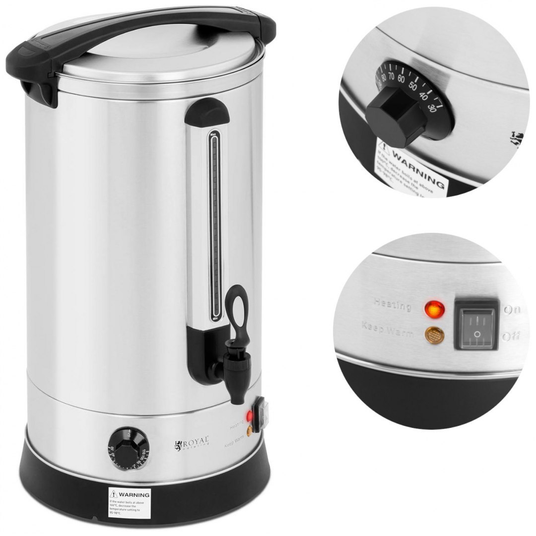 Warnik podgrzewacz do wody grzańca podwójne ścianki stalowy 20.5L 2500 W Royal Catering Warnik podgrzewacz do wody grzańca podwójne ścianki stalowy 20.5L 2500 W Royal Catering