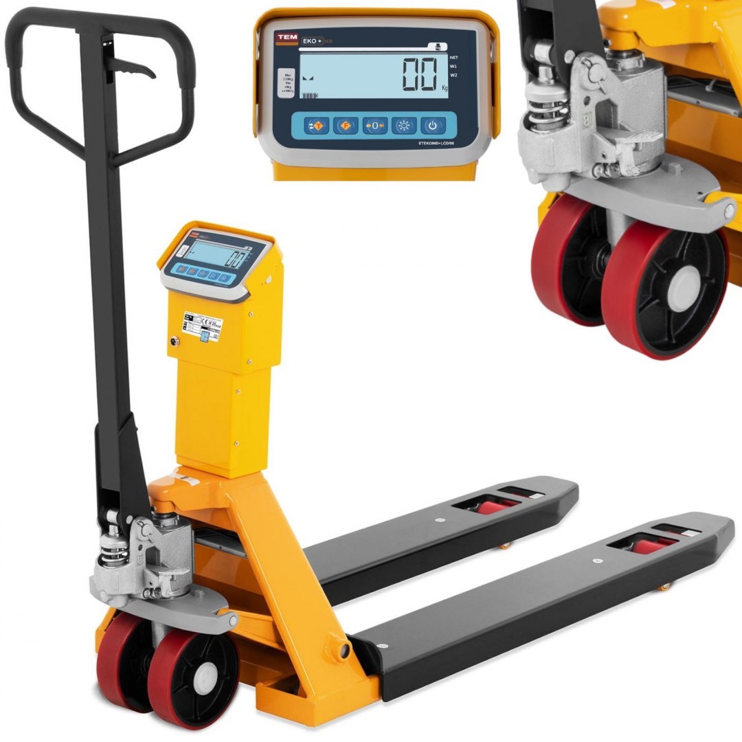 Wózek paletowy paleciak z wagą do 2000 kg dł. wideł 1150 mm LCD TEM Wózek paletowy paleciak z wagą do 2000 kg dł. wideł 1150 mm LCD TEM