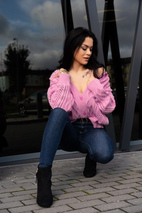 Sweter Boniqe Pink Pink ONE SIZE Sweter Boniqe Pink Pink ONE SIZE