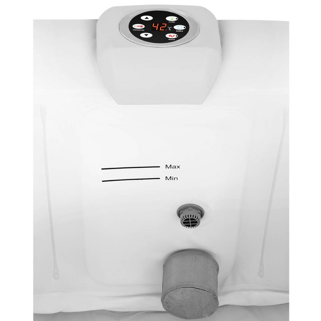Jacuzzi ogrodowe dmuchane z masażem 6 osobowe 42C 900 l beżowo-białe UNIPRODO Jacuzzi ogrodowe dmuchane z masażem 6 osobowe 42C 900 l beżowo-białe UNIPRODO