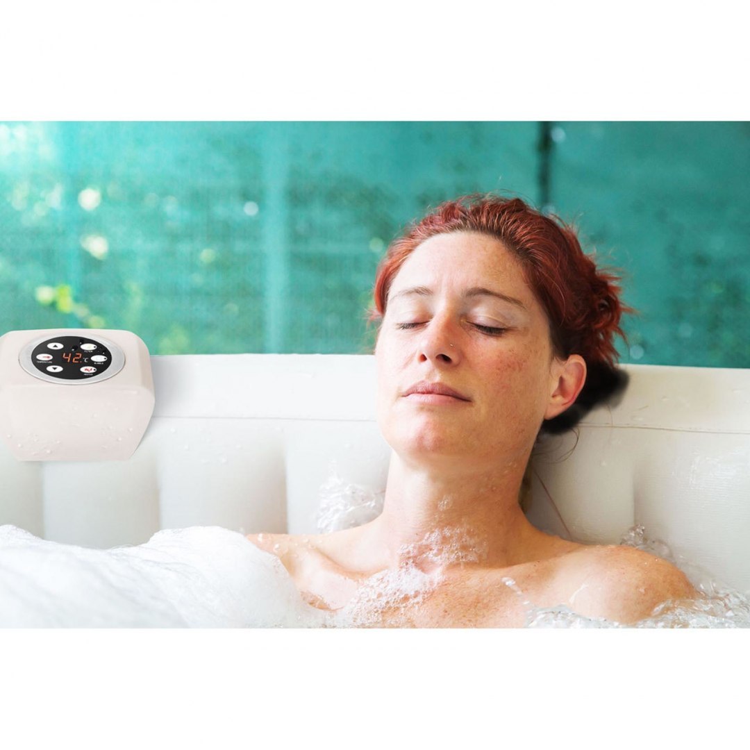 Jacuzzi ogrodowe dmuchane z masażem 6 osobowe 42C 900 l beżowo-białe UNIPRODO Jacuzzi ogrodowe dmuchane z masażem 6 osobowe 42C 900 l beżowo-białe UNIPRODO