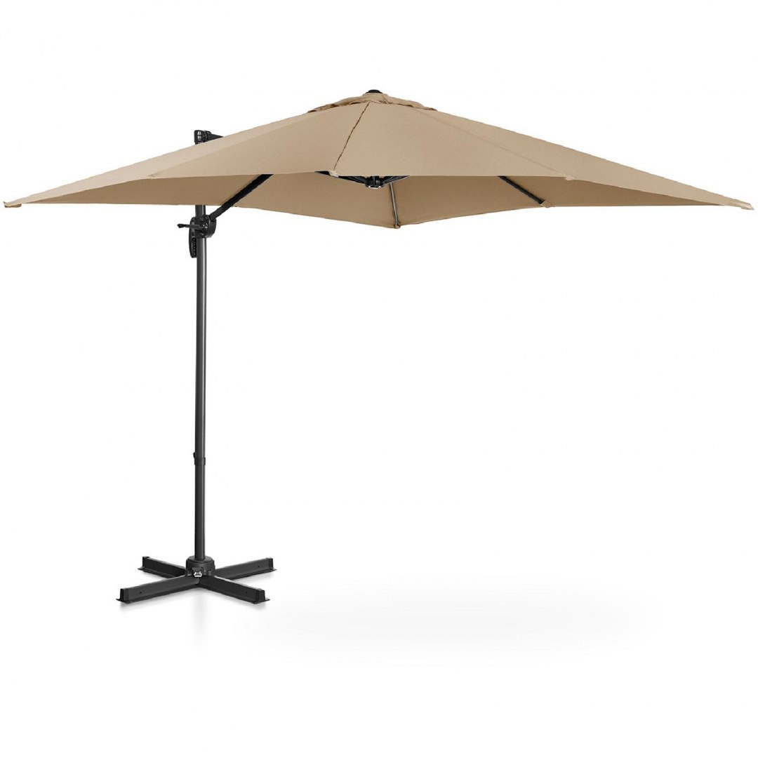 Parasol ogrodowy boczny na wysięgniku kwadratowy 250 x 250 cm beżowy UNIPRODO Parasol ogrodowy boczny na wysięgniku kwadratowy 250 x 250 cm beżowy UNIPRODO