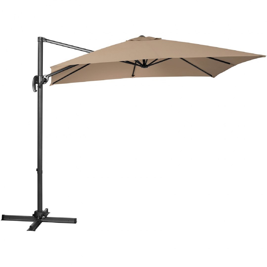 Parasol ogrodowy boczny na wysięgniku kwadratowy 250 x 250 cm beżowy UNIPRODO Parasol ogrodowy boczny na wysięgniku kwadratowy 250 x 250 cm beżowy UNIPRODO