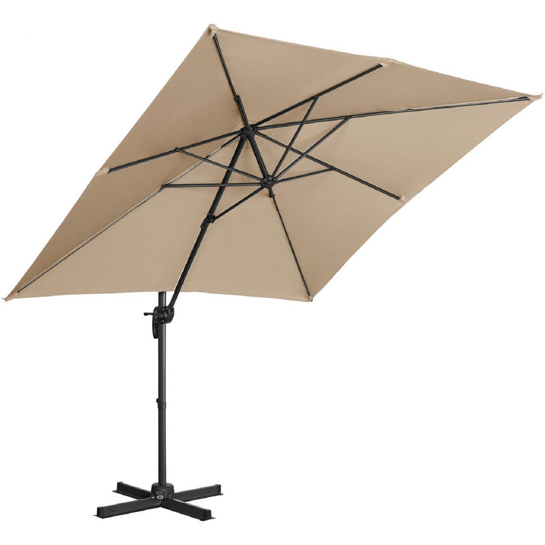Parasol ogrodowy boczny na wysięgniku kwadratowy 250 x 250 cm beżowy UNIPRODO Parasol ogrodowy boczny na wysięgniku kwadratowy 250 x 250 cm beżowy UNIPRODO