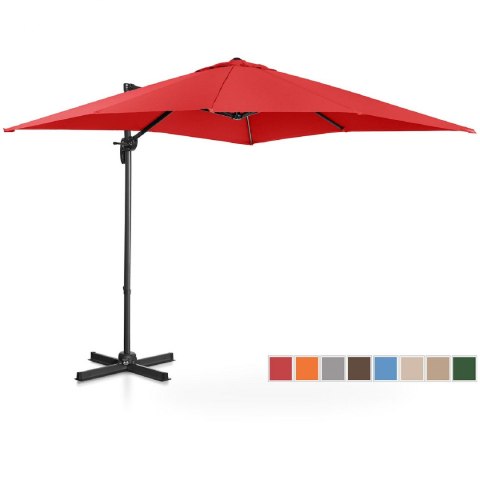 Parasol ogrodowy boczny na wysięgniku kwadratowy 250 x 250 cm czerwony UNIPRODO Parasol ogrodowy boczny na wysięgniku kwadratowy 250 x 250 cm czerwony UNIPRODO