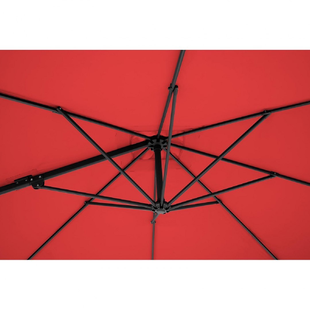 Parasol ogrodowy boczny na wysięgniku kwadratowy 250 x 250 cm czerwony UNIPRODO Parasol ogrodowy boczny na wysięgniku kwadratowy 250 x 250 cm czerwony UNIPRODO