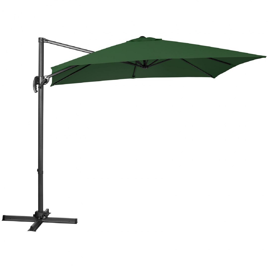 Parasol ogrodowy boczny na wysięgniku kwadratowy 250 x 250 cm zielony UNIPRODO Parasol ogrodowy boczny na wysięgniku kwadratowy 250 x 250 cm zielony UNIPRODO