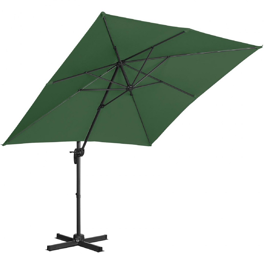 Parasol ogrodowy boczny na wysięgniku kwadratowy 250 x 250 cm zielony UNIPRODO Parasol ogrodowy boczny na wysięgniku kwadratowy 250 x 250 cm zielony UNIPRODO