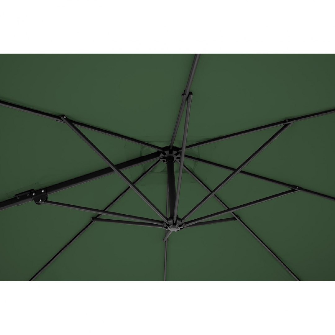 Parasol ogrodowy boczny na wysięgniku kwadratowy 250 x 250 cm zielony UNIPRODO