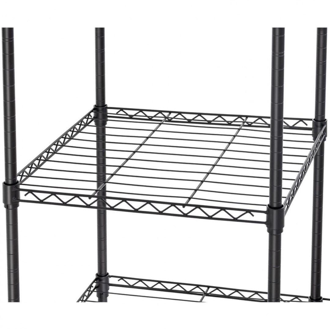 Regał druciany na ubrania do garderoby szatni 4 półki 3 wieszaki 120 x 45 x 179.5 cm do 270 kg Royal Catering Regał druciany na ubrania do garderoby szatni 4 półki 3 wieszaki 120 x 45 x 179.5 cm do 270 kg Royal Catering
