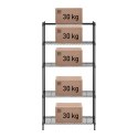 Regał magazynowy druciany ażurowy kolor czarny 180x90x35cm do 150kg Royal Catering