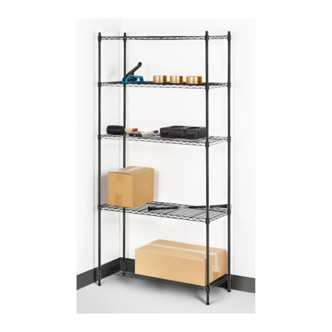 Regał magazynowy druciany ażurowy kolor czarny 180x90x35cm do 150kg Royal Catering Regał magazynowy druciany ażurowy kolor czarny 180x90x35cm do 150kg Royal Catering