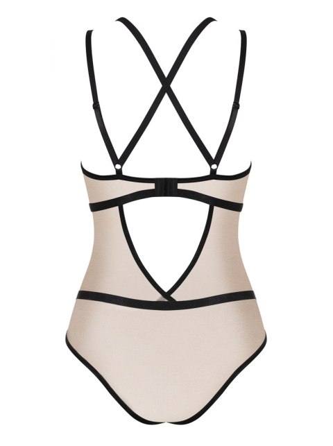Body Nudelia Beżowo-Czarne Beżowo-Czarny L/XL Body Nudelia Beżowo-Czarne Beżowo-Czarny L/XL